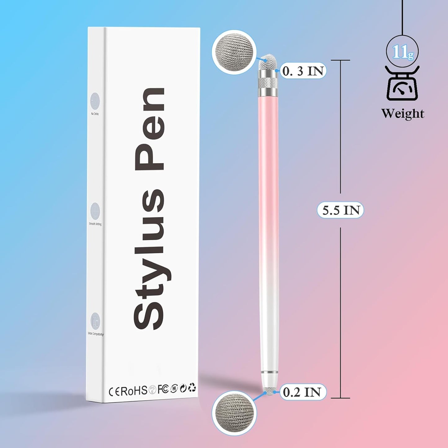 Bopomofo 3PCS Stylus Pen for Touchscreen,Stylus Pen for iPhone/iPad/Tablet Android/Microsoft/Surface, Compatible with All Touch Screens(Purple/Pink/Green)