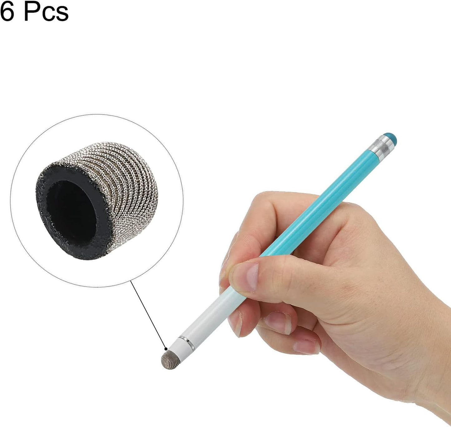 MECCANIXITY 6pcs 8mm Stylus Pen Fine Tips Conductive Fiber Capacitive Touch Screen Pens Tip Universal Replacement