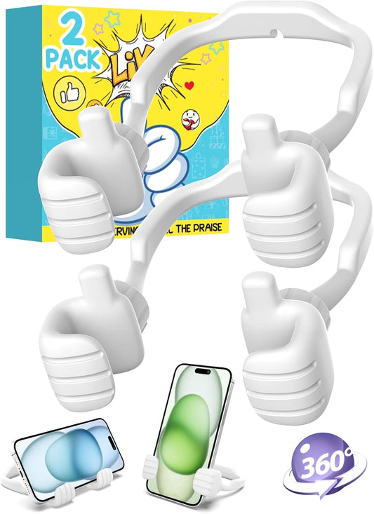 Cell Phone Stand Thumbs Up Lazy Phone Stand - 2 Pack Phone Holder 2025 College Graduation Gifts for Her Him Cellphone iPhone Stand for Desk Birthday Gifts for Teens Girls Boys Adults Women Men Wife