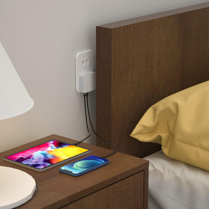 Nekmit USB C Charger, Thin Flat 52W 4-Port Fast Wall Charger with Two 20W Power Delivery and 2 Port for iPhone 14/14 Pro/14 Pro Max, Galaxy, Pixel, iPad Pro, AirPods More, Upgraded