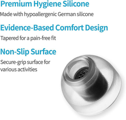 AZLA SednaEarfit Crystal Standard 2 - Earbud Tips for Wireless Headphones - Noise Canceling Earbuds Replacement Tips Eartips Compatible with Sony WF-1000XM5, Beats, Sennheiser, Jabra (2 Pair, L)