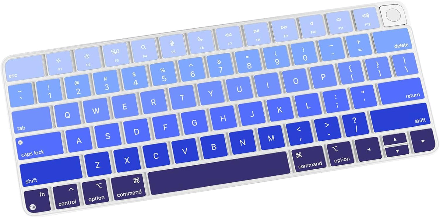 Allinside Silicone Keyboard Cover for iMac Magic Keyboard A2449/A2450, Protective Skin for iMac 24" Wireless Keyboard Released in 2021, US Layout, Ombre Blue