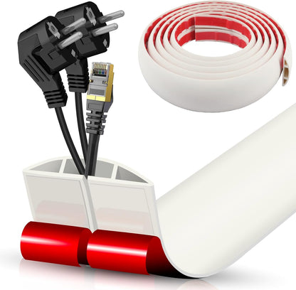 Floor Cord Cover Cable Cavity Self Adhesive Cord Hider Floor Floor Cable Management Power Cord Protector Floor Electric Cord Covers for Offices, Gym, Exhibitions (Beige, 2.36" x 10')