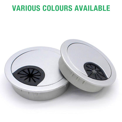 2 Pcs Desk Grommet 2" / 50 mm, Desk Cord Hole Cover, Cable Grommet ABS Plastic, Desk Hole Grommet for Home & Office Pc, Detachable Cable Cord Organizer-Silver Sand