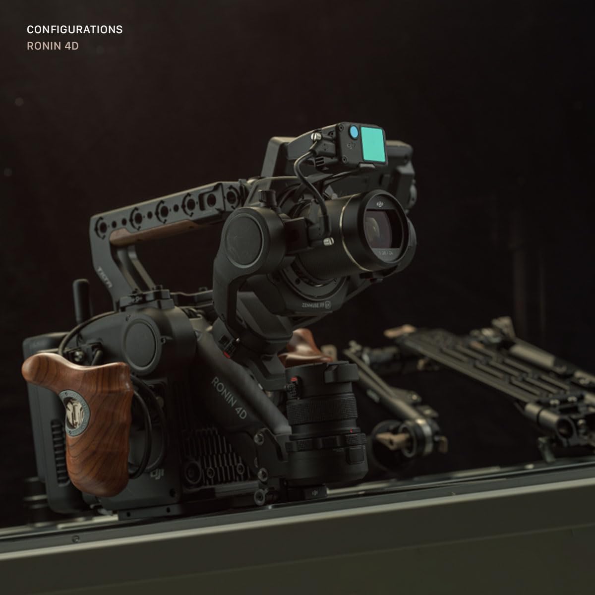 Tilta Advanced Left Side Wooden Handle (Ronin 4D - Type IX) | Black Walnut Wood & Aluminum Alloy Build | Quick Release Button