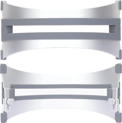 Adjustable Vertical Laptop Stand - 6061 Aluminum, CNC Precision, Anodized Finish, Fits All Laptops Including 17-inch, Ventilated Design, Anti-Slip Silicone Pads, ARC Shaped Stands