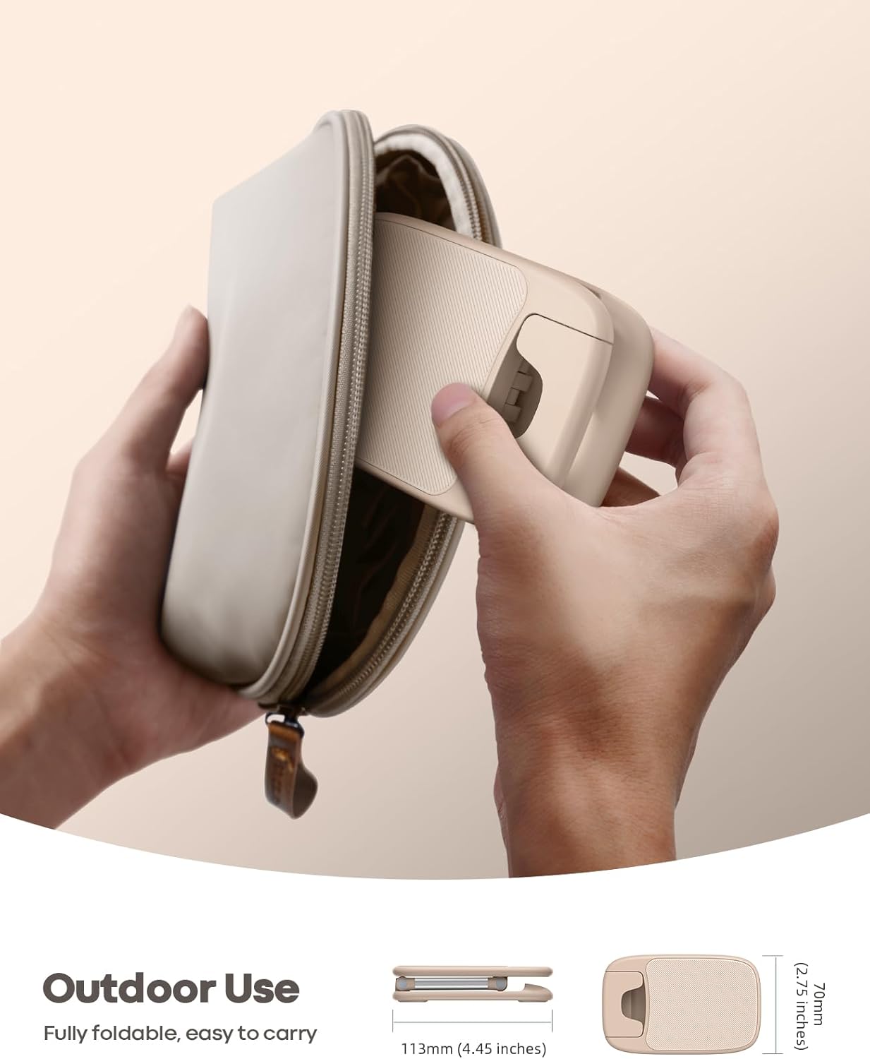 Lamicall Khaki Phone Stand for Desk - Cell Phone Holder Khaki Desk Accessories Desktop Office Must Have Compatible with iPhone, 4-8'' Smartphone