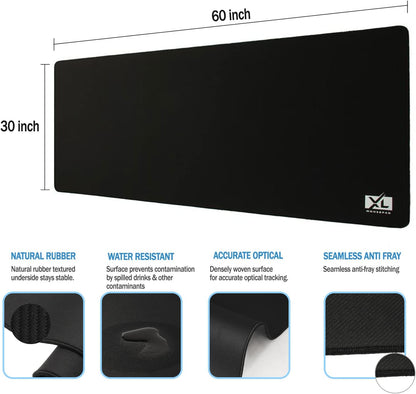 Big Desk Mouse Pad Extra Large for Gaming(60'' x 30'') - Super Thick Giant Mousepad for Full Desk with Rubber Base (Black, 4XL)
