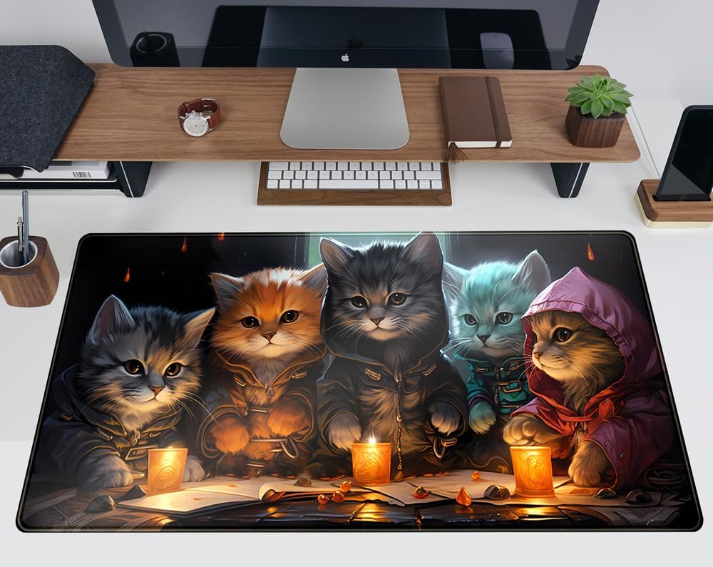 Commander Roleplay Desk Pad Mat Role Gaming XXL Big Mouse Pad Gaming Tabletop Game Gamer Gift - Mousepad XXL Laptop Computer Keyboard Pad with Stitched Edges Anti-Slip Funny Deskpad 31.5x15.7 in