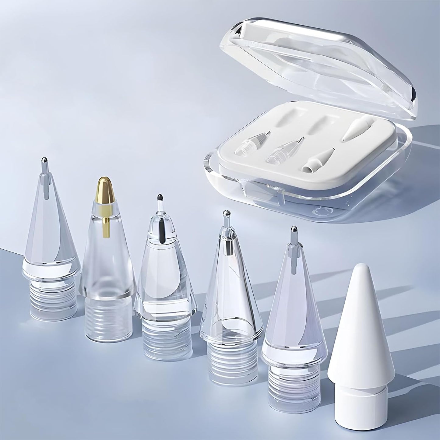 Replacement Pencil Tips for Apple Pencil Pro, Fine Point Metal Tip for Apple Pencil 2nd Generation and 1st Generation/Apple Pencil USB-C Wear-Resistant & Precise Control ipencil Tips Sets with Case