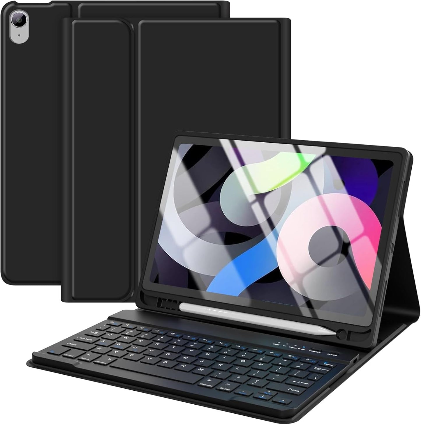 TaIYanG for iPad Air 11 inch M2 Case with Keyboard 10.9 inch for iPad Air 5 2022/iPad Air 4th Gen Keyboard Case with Pencil Holder, Wireless Keyboard for Air 11" M3/M2 (2025/2024)/iPad Air 5/4