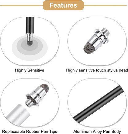 MECCANIXITY 4pcs Stylus Pens for Touch Screens Universal Capacitive Stylus Pencil Sensitivity for Phone Tablet Touch Screen Device,Black Blue Purple White