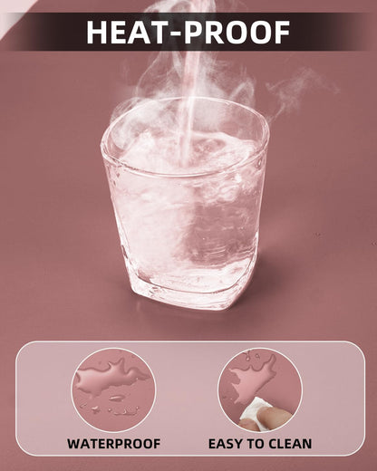 PULeather Non-Slip Desk Mat, Large Mouse Pad & Laptop Desk Pad - Waterproof Writing Pad for Office & Home (Light Purple, 35.4" x 17")