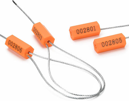 1000PCS Steel Cable Seals Metal Security Seal Numbered Metal Truck Trailer Seals Security Tags Tamper Evident Tags Container Seals Pull Tight Steel Wire Seals