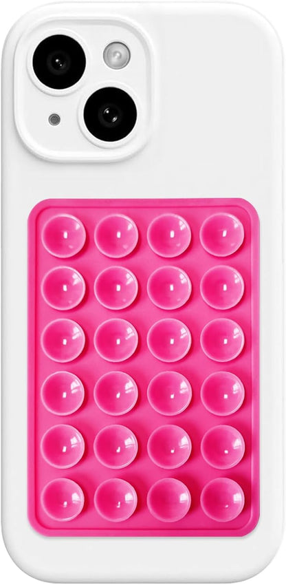 AZXYI Silicone Suction Phone Case Mount, Silicon Adhesive Suction Cup Phone Mount, Non Slip Sticky Phone Grip for Cellphone, Strong Grip Holder for Selfies and Videos (Rose)