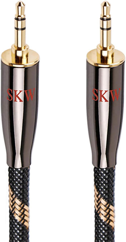 SKW Audiophiles High Gauge AUX Cable 3.5mm Male to Male Jack Cable with Diameter 6.8mm Stereo Audio Cable 6.5ft(2m)