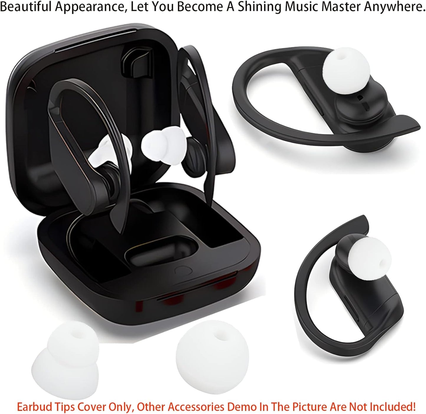 Earbud Tips Ear Tips Replacement Earbud Tips Earbud Replacement Tips Headphone Earbud Tips Earbud Tip Eartips Earbud Covers Compatible With Powerbeats Pro Beats Wireless Earphone 4 Pairs (White)