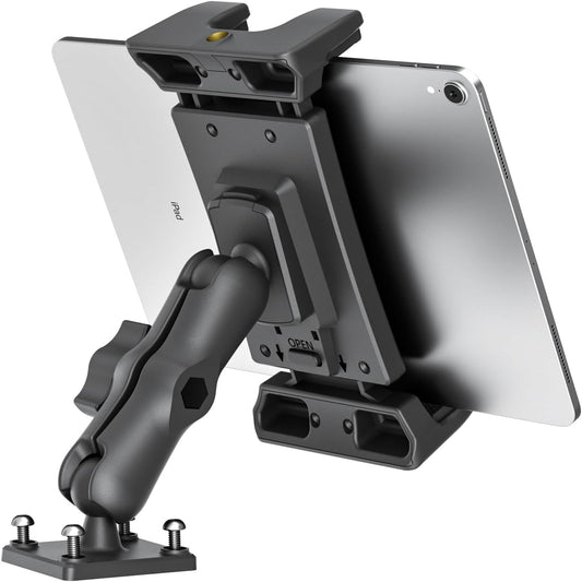 OHLPRO Car Tablet Holder - Heavy Duty Drill Base, Tablet Mount for Truck Compatible with iPad Samsung Tab 5"-13" Tablet and Phone, iPad Stand for Wall/Business/Vehicle/Desktop, etc.