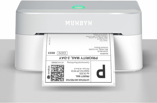 MUNBYN Bluetooth Thermal Label Printer RW403B, Wireless 4x6 Shipping Label Printer for Small Business, Compatible with Android, iPhone, Windows, Mac, Chromebook, Print Width 1.57"-4.25"