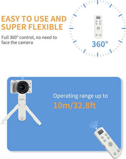 for Canon Wireless Camera Remote Control - Aodelan Rechargeable Shutter Release with OLED Screen for R3/ R10/ M50/ EOS M6 Mark II/R/RP /90D /6D Mark II /R5/T7i/G7 X Mark III;Replaces BR-E1 (White)