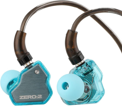 Linsoul 7Hz x Crinacle Zero:2 in Ear Monitor, Updated 10mm Dynamic Driver IEM, Wired Earbuds Earphones, Gaming Earbuds, with OFC IEM Cable for Musician (Blue)
