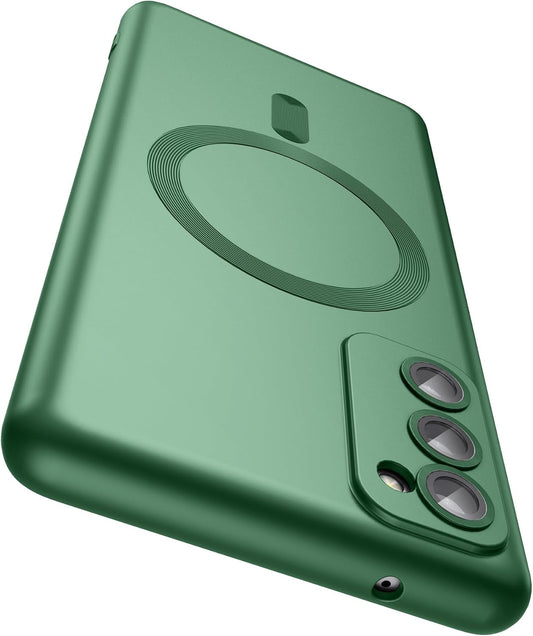 Magnetic for Samsung Galaxy S20 FE 5G Case 【Compatible with MagSafe】【Built-in Camera Lens Protector】 Slim Soft TPU Shockproof Phone Shell (Green)