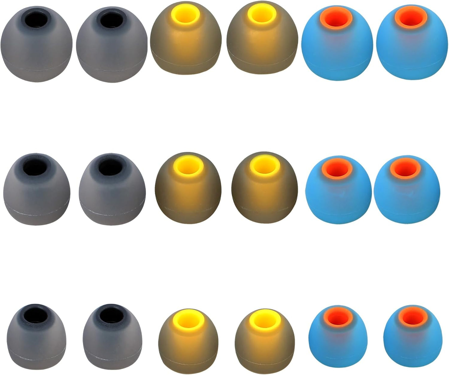 Earbud Replacement Tips Silicone Earbud Tips Ear Tips Fit Most in-Ear Earbuds(Inner Hole 3.8mm -5.1mm) Headphone Earbud Rubber Tips Eartips 9 Pairs S M L