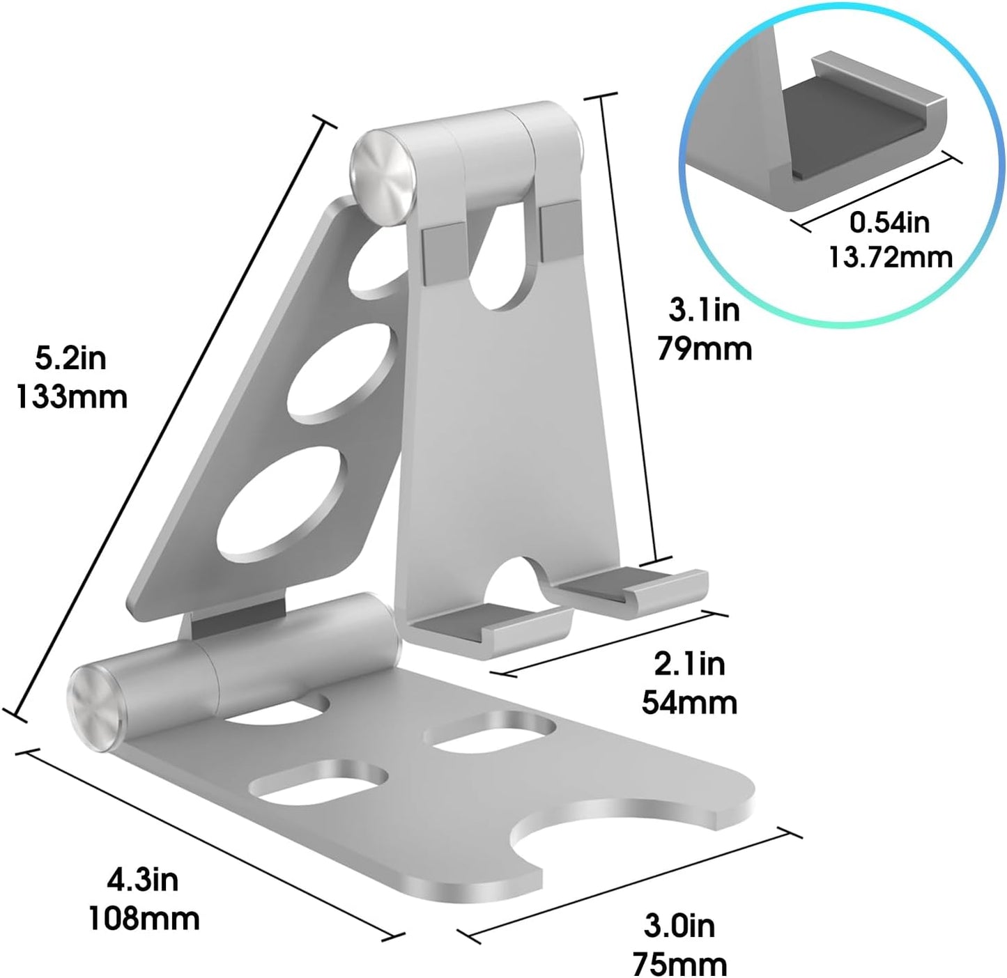 Kado Aluminum Alloy Tablet Stand for Portable Monitor, Foldable iPad Stand Holder Adjustable, Computer Office Desk Accessories for Kindle, Switch, iPad Pro/Air/Mini, iPhone Pro/Max/Plus