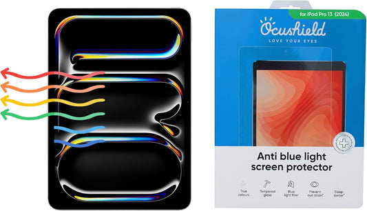 Ocushield Anti Blue Light Tempered Glass Screen Protector for Apple iPad Air 13" (2024) - Blue Light Filter for iPad - Anti Glare - Protect Your Eyes & Improve Sleep