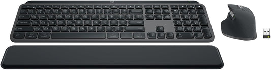 Logitech MX Keys S Combo - Performance Wireless Keyboard and Mouse with Palm Rest, Customizable Illumination, Fast Scrolling, Bluetooth, USB C, for Windows, Linux, Chrome, Mac