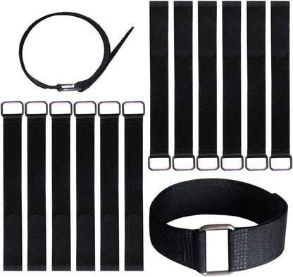 12 inch Reusable Fastening Cable Straps - Hook and Loop Fixing Straps - 12 Pack