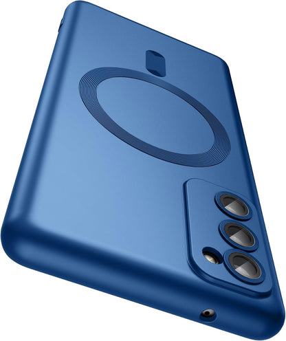 Magnetic for Samsung Galaxy S20 FE 5G Case 【Compatible with MagSafe Only】【Built-in Camera Lens Protector】 Slim Soft TPU Shockproof Phone Shell (Blue)