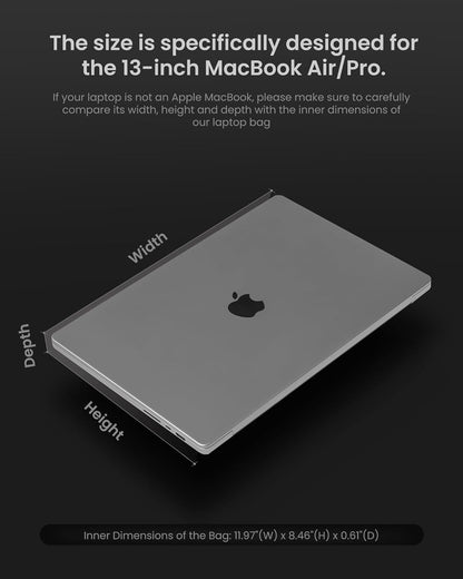 tomtoc Voyage-A10 Slim Laptop Sleeve for 2025 13-inch MacBook Air/Pro M4/M3/M2/M1 A3240 A3113 A2681 A2337 A2686 A2338, Water-Resistant Case for 13-inch Surface Pro Copilot+ PC, Minimalist Design