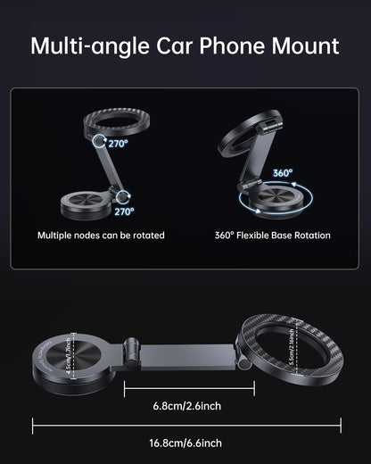 SYNCWIRE for MagSafe Car Mount - [360° Rotation] Magnetic Phone Holder for Car, Adjustable Metal Arm, Car Magnet Phone Mount for Dashboard, Car Accessories Fit iPhone 16 15 14 13 Pro Max &All Phones