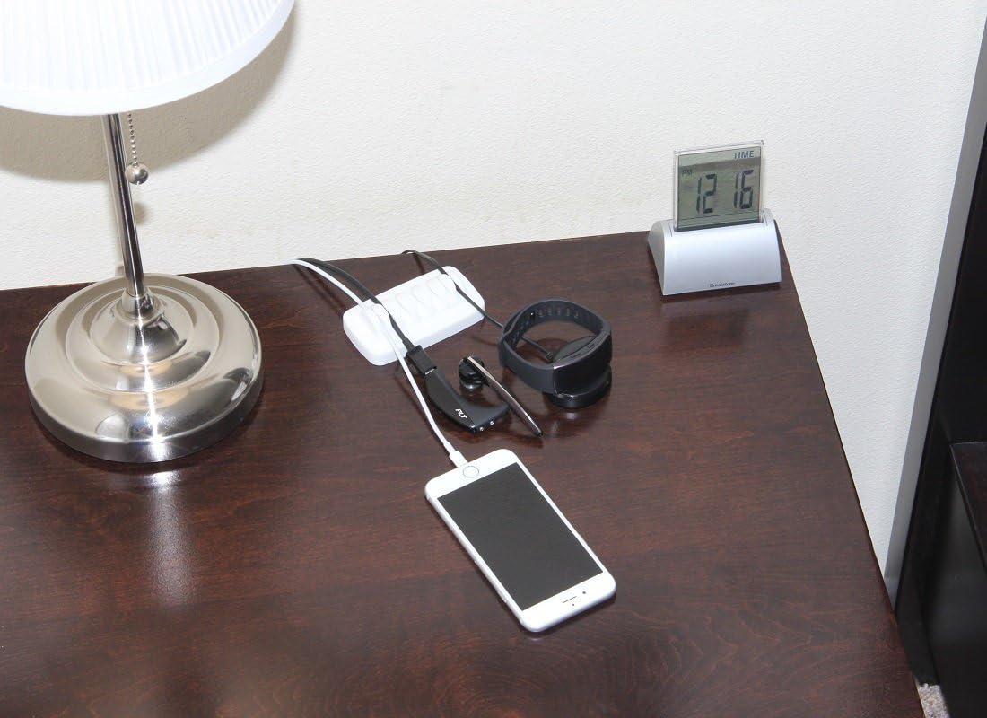 Heaviest Cable Organizer on The Market! Compact and Weighted Desktop Cord Holder and Cable Organizer, Eco-Friendly Silicone, No Bad Smell, Bundled with 4 Reusable Cable Ties! (White)