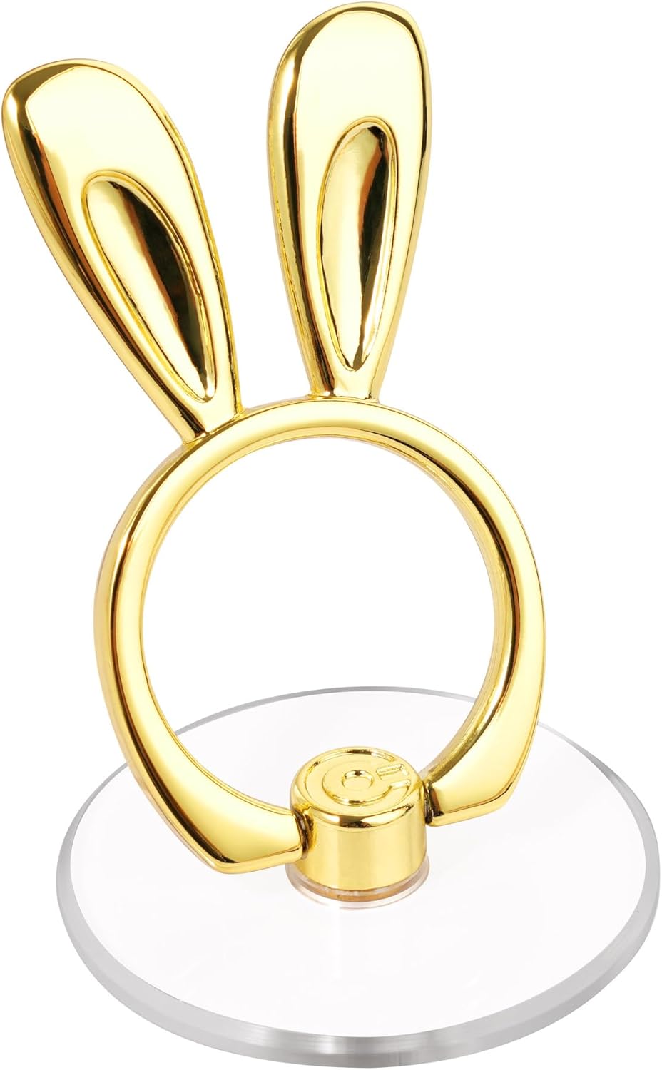 Rabbit Phone Grip - EI Sonador Clear Cell Phone Ring Holder Transparent Stand Finger Sticky Grip (2 Gold Rabbit)