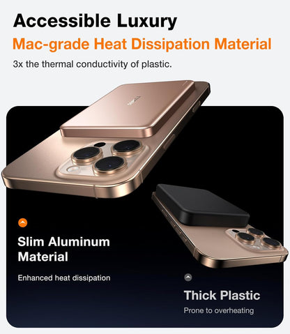 TORRAS MiniMag Power Bank,Ultra-Slim 10,000mAh Magnetic Wireless Portable Charger, 22.5W Fast Charging iPhone Air Magnetic Battery Pack Designed for iPhone 17 Pro Max/17 Pro/Air/16/15/14/13/12, Gold