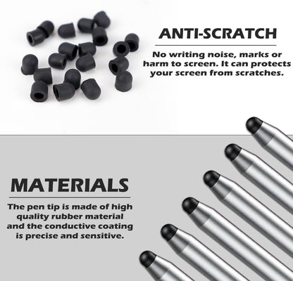 20Pcs Replacement Tips Silicone Rubber Touch Screen Pens Tips for Touch Pen (7 * 8mm)