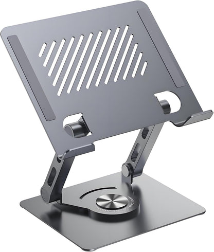 360° Rotating Tablet Stand - Adjustable iPad Tablet Holder for Desk, Foldable iPad Swivel Stand for Home & Office (Slate Gray)