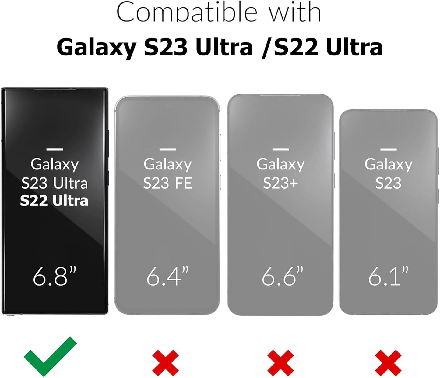 Battery Case for Galaxy S23 Ultra, [12000mAh] Slim Portable Protective Fast Charging Case Backup Power Bank Battery Case Compatible with Galaxy S23 Ultra-6.8 inch-Black