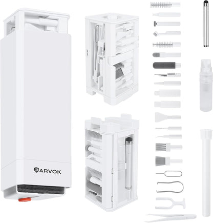 ARVOK Phone and Laptop Cleaning Kit, 32 in 1 Computer Laptop Cleaner Kit, Multi-Function Electronic Cleaner Kit for Earbuds, Cellphones, Keyboard, Screens, Camera Lens, Chargers, Electronics Devices