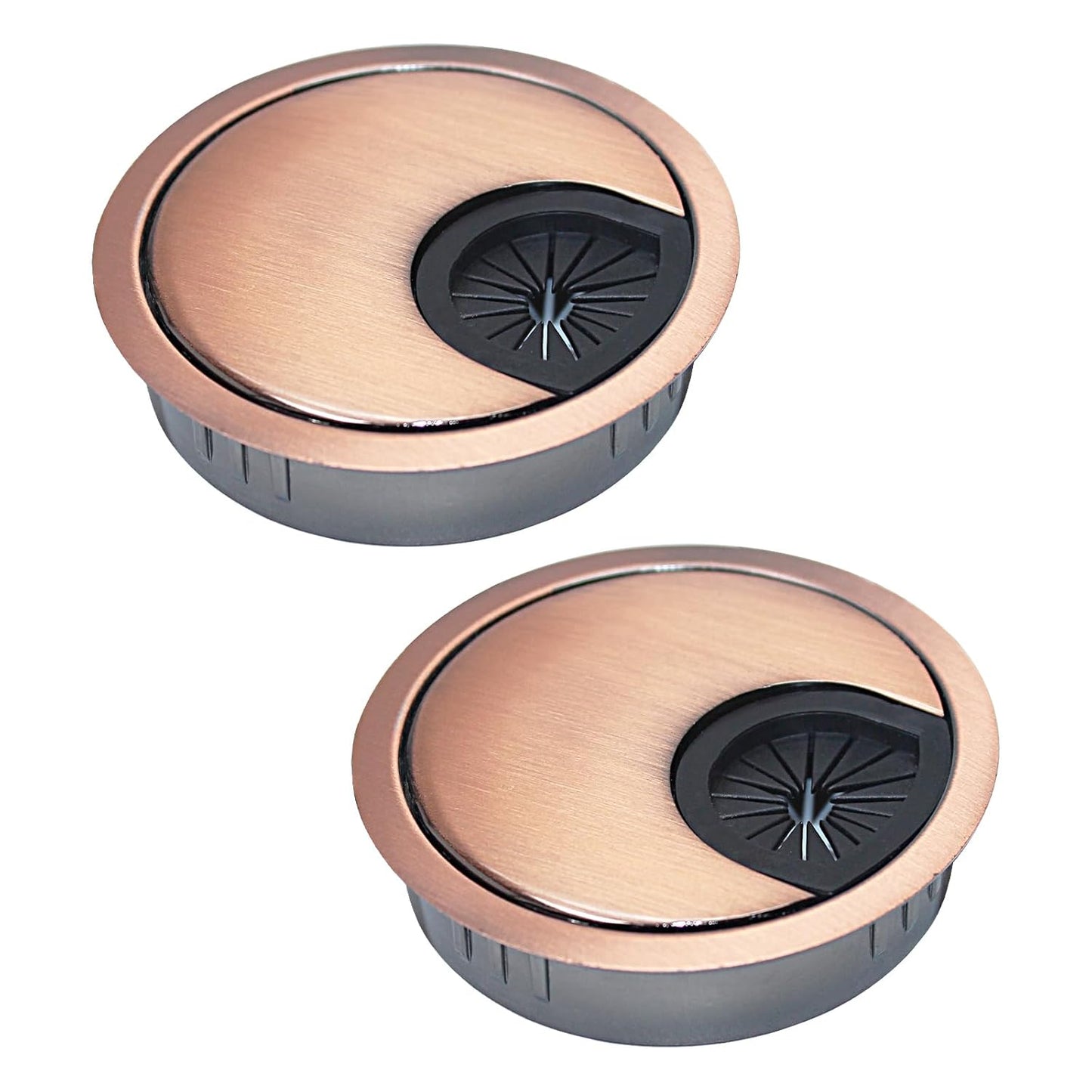 2 Pcs Desk Grommet 2" / 50 mm, Desk Cord Hole Cover, Cable Grommet Metal Zinc Alloy Materilal, Desk Hole Grommet for Home & Office Pc, Detachable Cable Cord Organizer-Copper Red