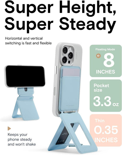 MOFT Phone Tripod Wallet for iPhone, Mulit-Angles, Lightweight Phone Stand, MOVAS Vegan Leather Magnetic Wallet, Strong Magnets, NFC Card Holder, Travel Essential, Soothing Mist (with Card Slot)