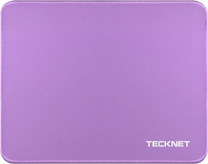 TECKNET Mouse Pad with Anti-fray Stitchin, Waterproof Surface & Non-Slip Rubber Base with Stitched Edges Gaming Mouse Mat for Laptop，Compatible with Laser and Optical Mice - Purple