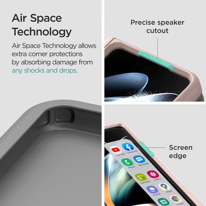 VRS DESIGN Terra Guard Modern for Galaxy Z Fold 4 5G (2022), Premium Modern Neat Style [Anti Scratch Hinge Protection] Case with Tempered Glass Screen Protector (Pink Sand)