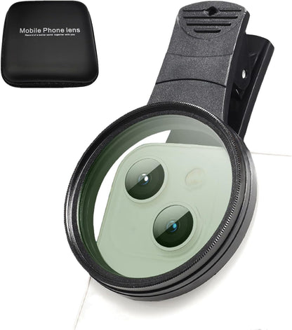 EMVANV 52mm Clip-on CPL Phone Camera Lens Filter, Phone Lens Filter Kit, Universal CPL Filter Compatible with iPhoneSamsung/Android Smartphones(Size:52mm)