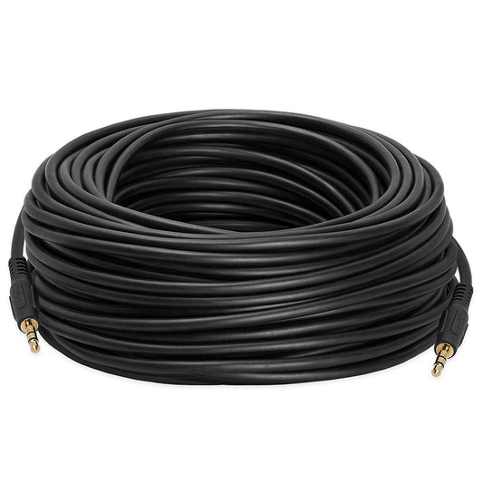 Cmple - 3.5mm Aux Audio Cable Stereo 100 ft AUX Cable Male to Male Speaker Cable Auxiliary Cord Adapter for Car, Phone, Headphones - Black