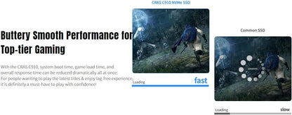 KLEVV CRAS C910 500GB M.2 2280 NVMe PCIe Gen4x4 Laptop & Desktop Internal SSD Heatsink Included, up to 5000MB/s (K500GM2SP0-C91)