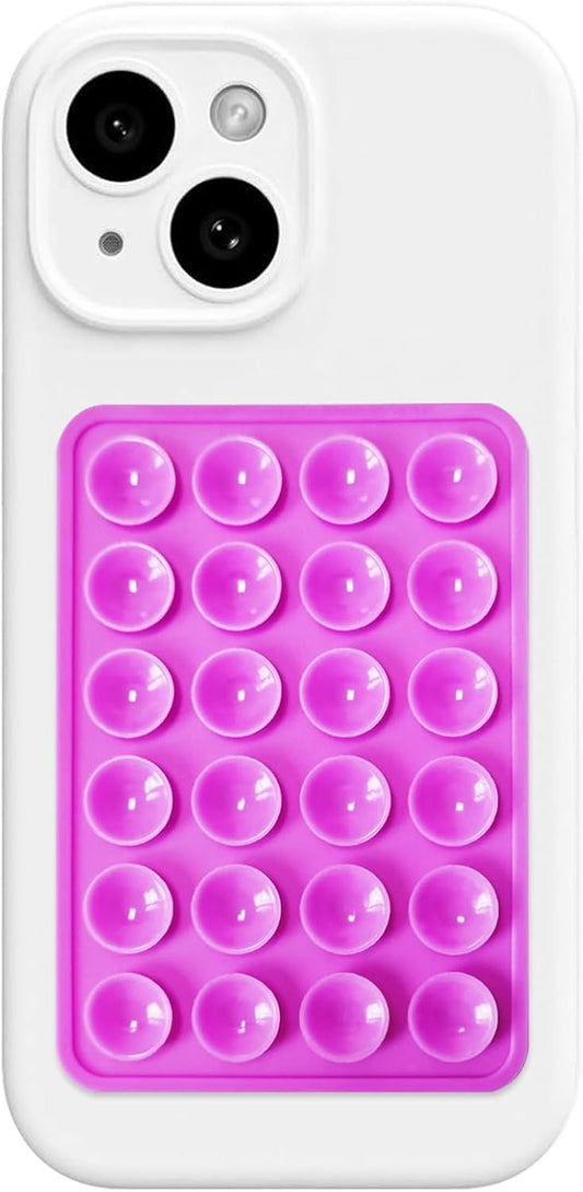 AZXYI Silicone Suction Phone Case Mount, Silicon Adhesive Suction Cup Phone Mount, Non Slip Sticky Phone Grip for Cellphone, Strong Grip Holder for Selfies and Videos (Purple)