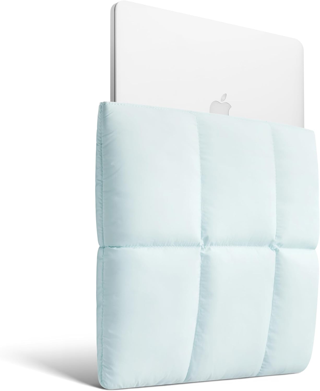 Comfyable Puffy Laptop Sleeve 13 Inch 14 Inch, Quilted Puffer Laptop Carrying Case, Pillow Case Compatible with MacBook Air M4 2025 M3 M2 M1, MacBook Pro M4 Pro/Max, Ice Blue